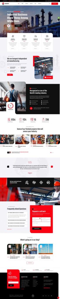 Mẫu website bán hàng công nghiệp – industrey home 3