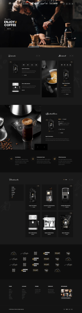 Mẫu website coffee shop – mocca home 2