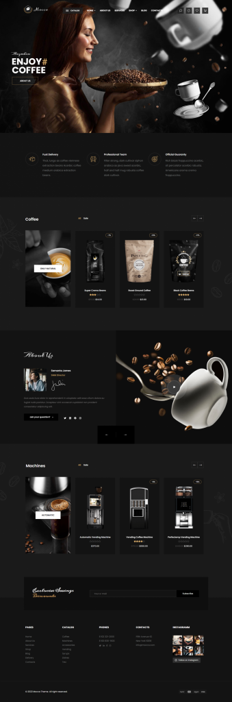 Mẫu website coffee shop – mocca home 3