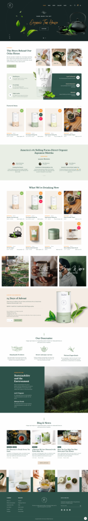 Mẫu website coffee shop – ochahouse home main
