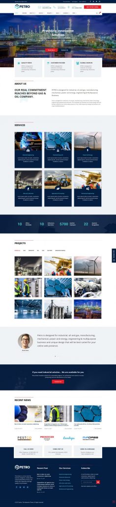 Mẫu website bán hàng công nghiệp – petro home 2