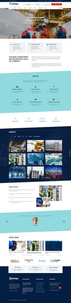 Mẫu website bán hàng công nghiệp – petro home 7