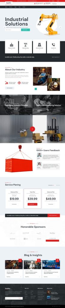 Mẫu website bán hàng công nghiệp – dustrilox home 2