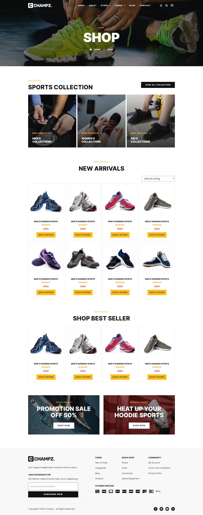 Mẫu website bán giày thể thao - champz