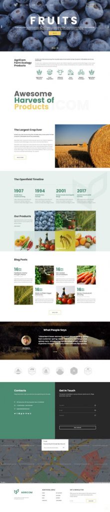 Mẫu website sản phẩm nông nghiệp - agricom