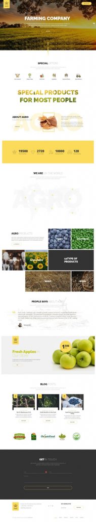 Mẫu website sản phẩm nông nghiệp - agro