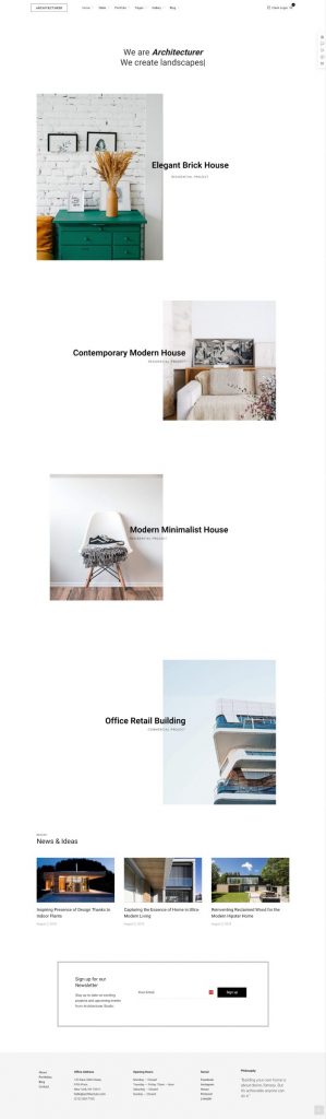 Mẫu website thiết kế nội thất – architecturer home 10
