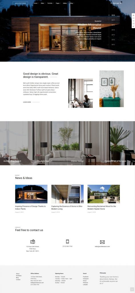 Mẫu website thiết kế nội thất – architecturer home 12