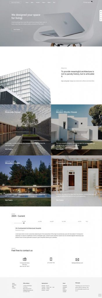 Mẫu website thiết kế nội thất – architecturer home 3