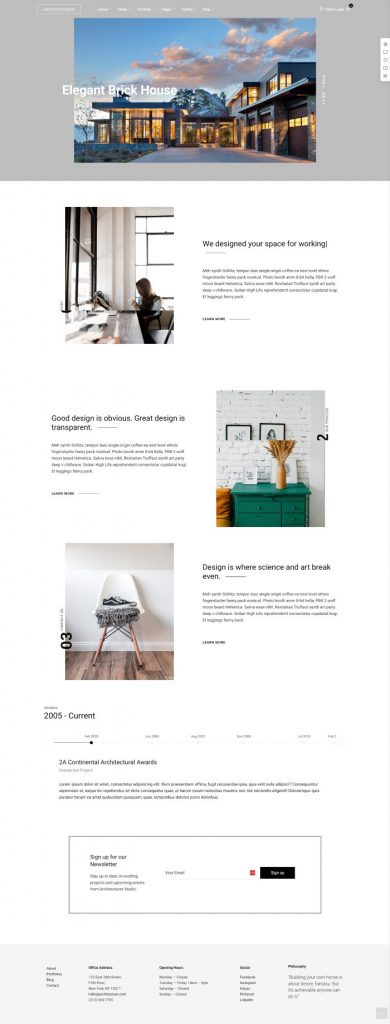 Mẫu website thiết kế nội thất – architecturer home 9