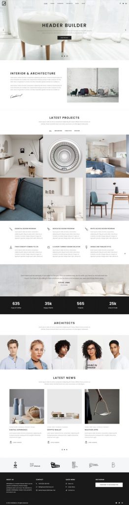 Mẫu website thiết kế nội thất – arkhitekton home 1