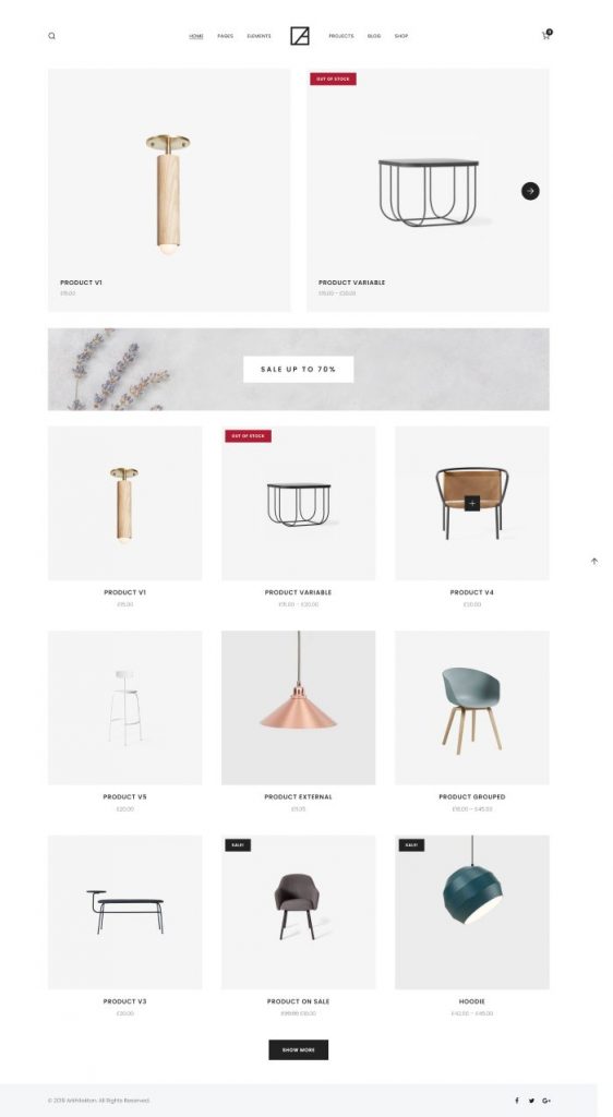 Mẫu website thiết kế nội thất – arkhitekton home 2