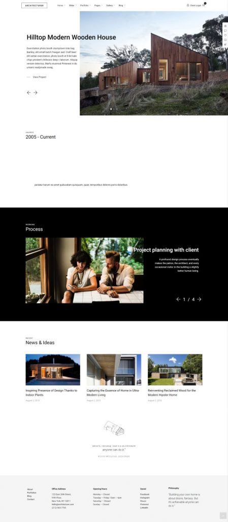 Mẫu website thiết kế nội thất – arthitecturer home 4