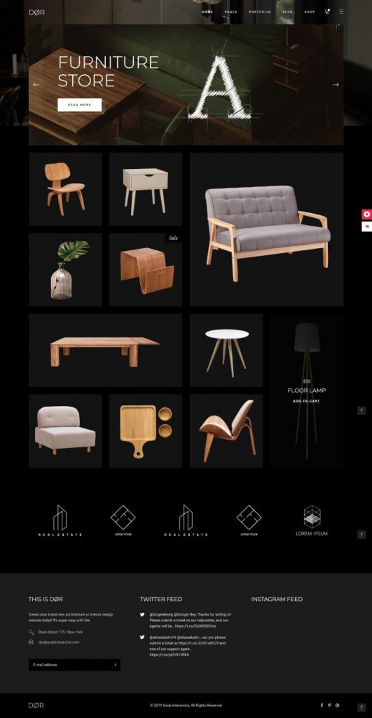 Mẫu website thiết kế nội thất – dor home 7