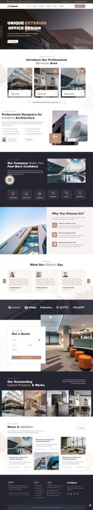 Mẫu website thiết kế nội thất – interar home 2