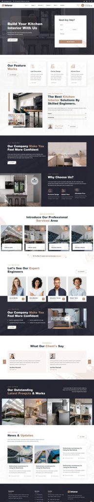 Mẫu website thiết kế nội thất – interar home 3