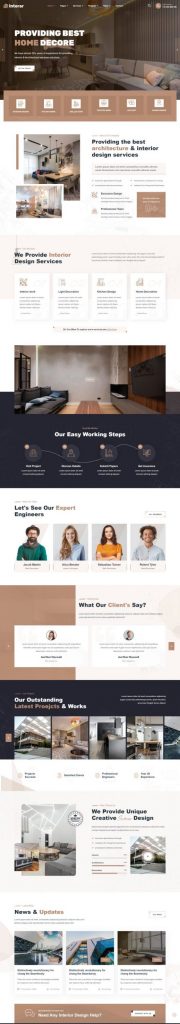 Mẫu website thiết kế nội thất – interior home 1