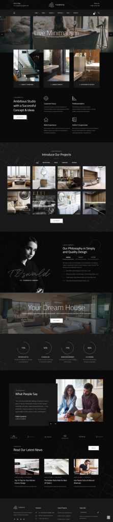 Mẫu website thiết kế nội thất – theratio home 2