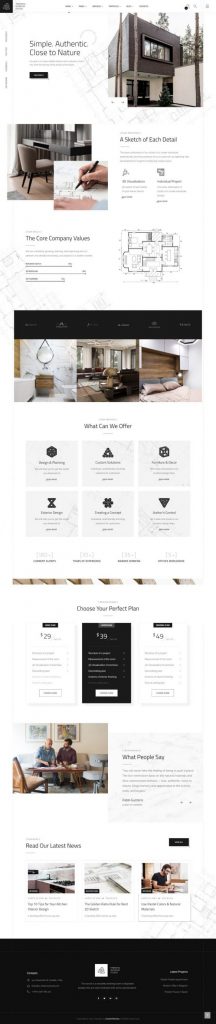 Mẫu website thiết kế nội thất – theratio home 3