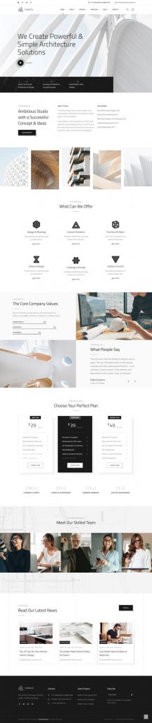 Mẫu website thiết kế nội thất – theratio home 4