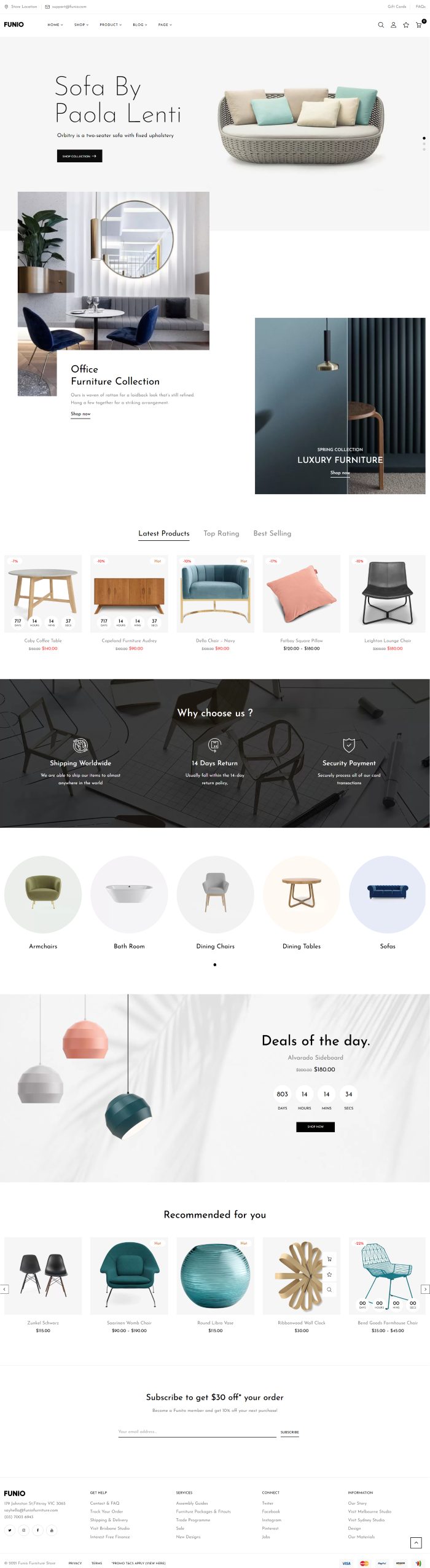Mẫu website thiết kế nội thất - funio home 7