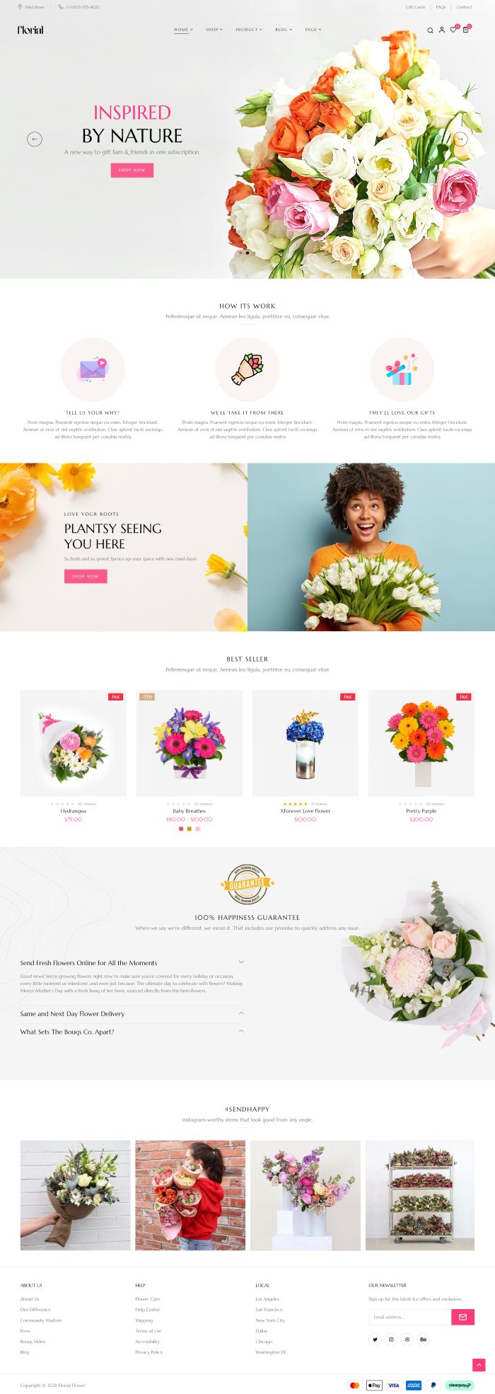 Mẫu website bán hoa - florial home unique