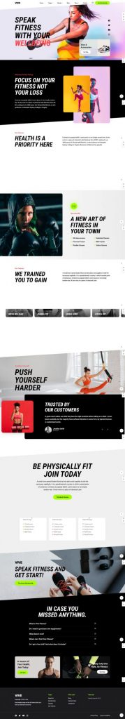 Mẫu website dịch vụ -gym vive home 1