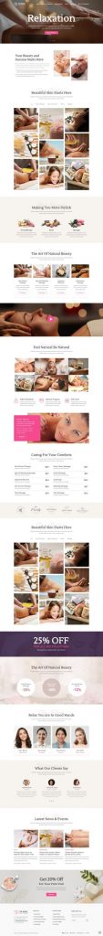 Mẫu website dịch vụ spa – spamagic home 12
