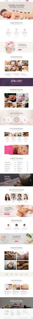 Mẫu website dịch vụ spa – spamagic home 2