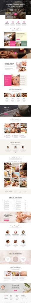 Mẫu website dịch vụ spa – spamagic home 5
