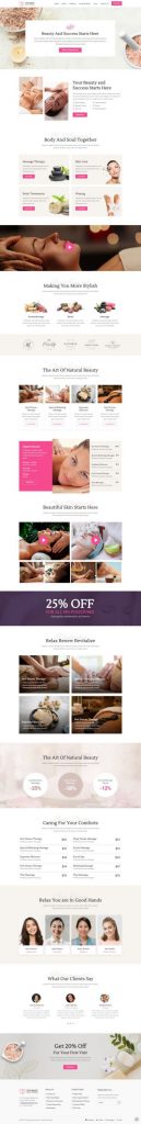 Mẫu website dịch vụ spa – spamagic home 6