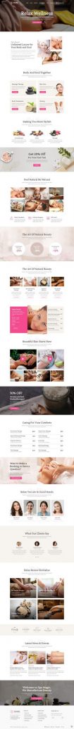 Mẫu website dịch vụ spa – spamagic home 7