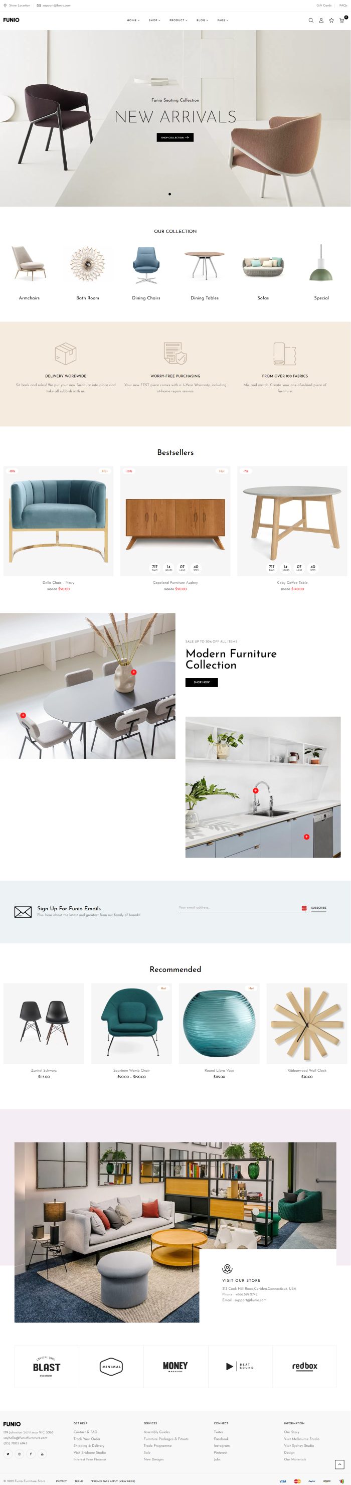 Mẫu website thiết kế nội thất - funio home 8