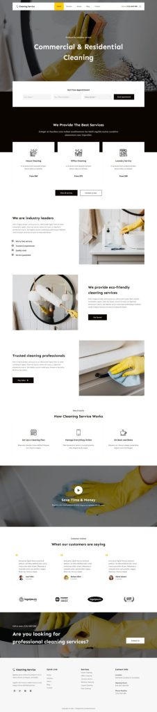 Mẫu website giới thiệu công ty – cleaning blocksy