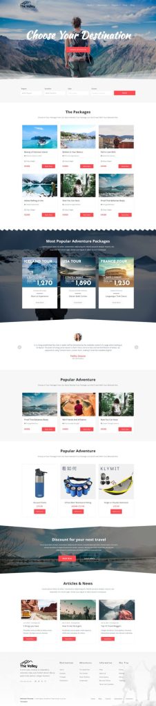 Mẫu website du lịch – valley home 3