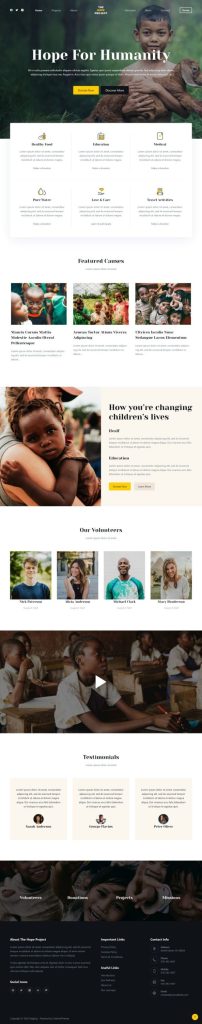 Mẫu website giới thiệu công ty – Blocksy Charity