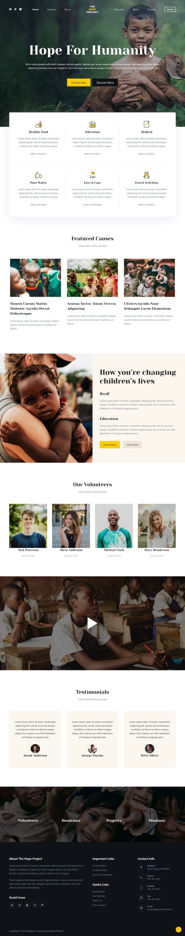 Mẫu website giới thiệu công ty - Blocksy Charity