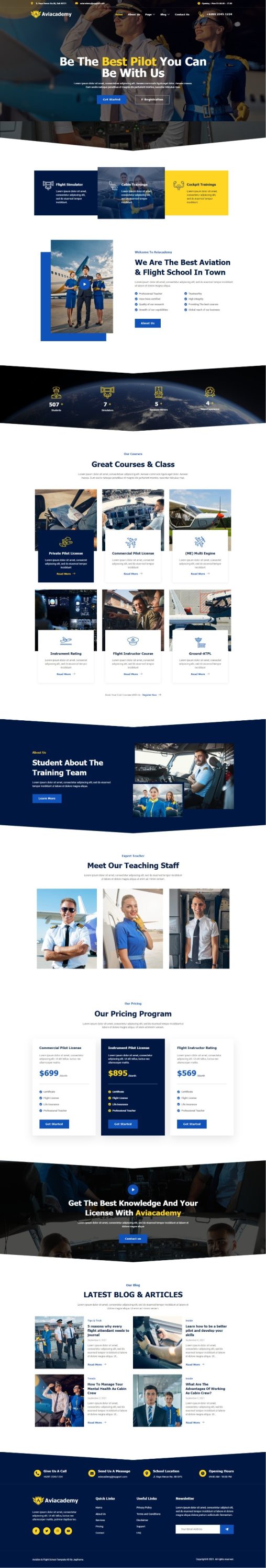 Mẫu website giới thiệu công ty - Aviacademy