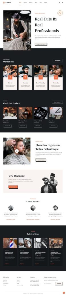 Mẫu website Hair Salon – Blocksy Barber