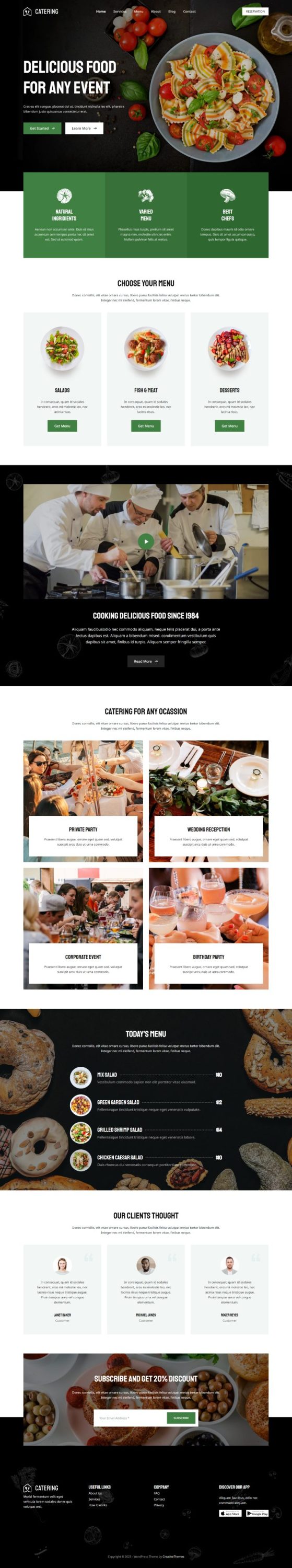 Mẫu website nhà hàng - Blocksy Catering