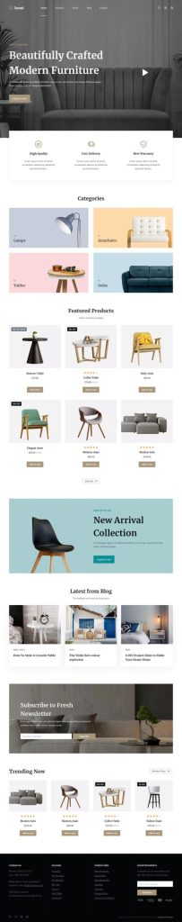 Mẫu website thiết kế nội thất – Blocksy Homi