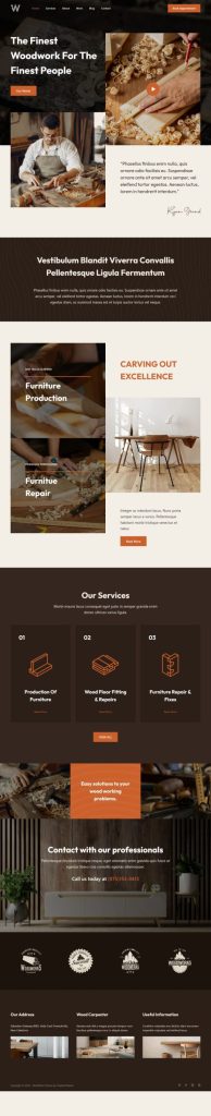 Mẫu website thiết kế nội thất – Blocksy Wood