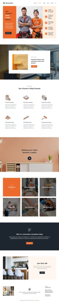 Mẫu website thiết kế xây dựng – Blocksy Renovation