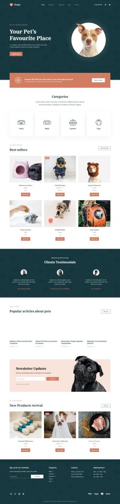 Mẫu website thú cưng – petsy blocksy