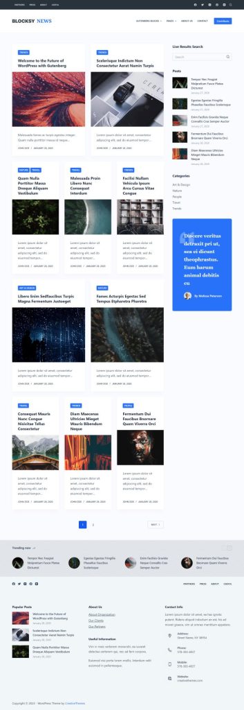 Mẫu website tin tức – Blocksy News