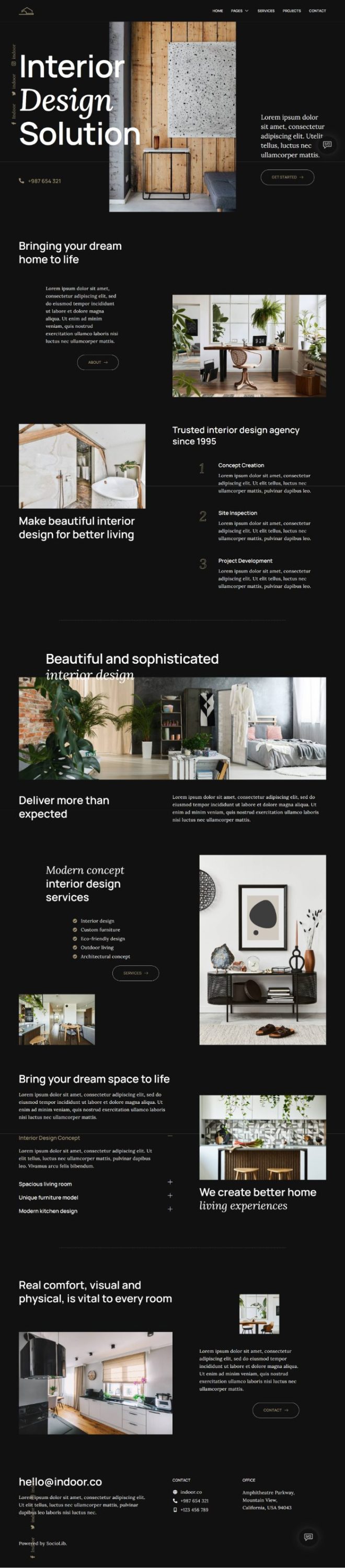 Mẫu website thiết kế nội thất - interior design solution