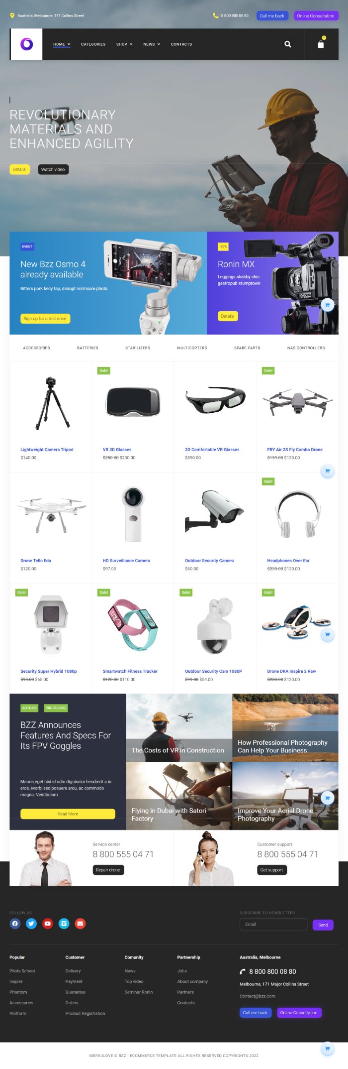 Mẫu website bán hàng công nghệ - Bzzz Template Kit