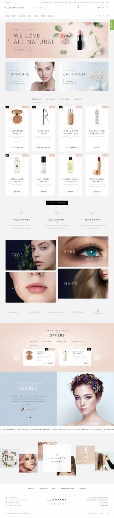 Mẫu website bán hàng mỹ phẩm – Luchiana home 4