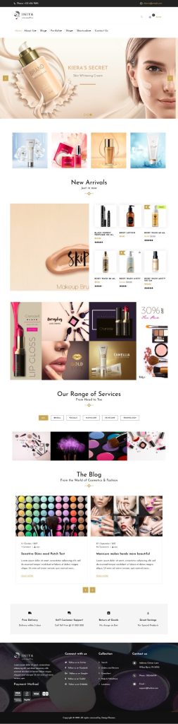 Mẫu website bán hàng mỹ phẩm – Iniya cosmetic