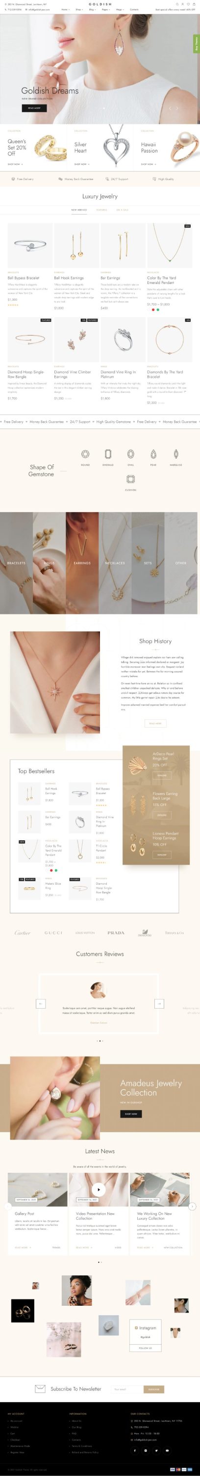 Mẫu website bán hàng phụ kiện - Goldish Jewelry